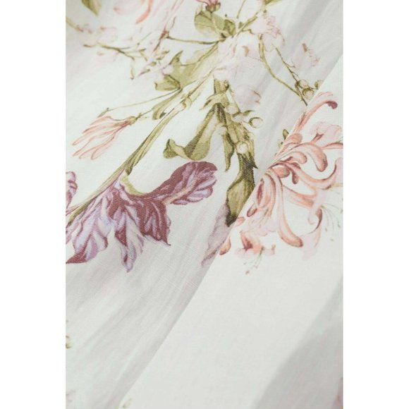 NWT BROCK COLLECTION X H&M COLLABORATION CREAM FLORAL MIDI DRESS SIZE MEDIUM - Picture 8 of 12